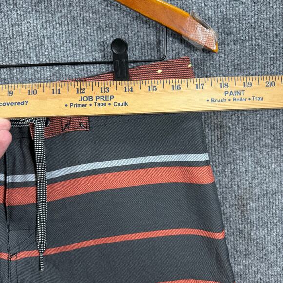 Ocean Current Swim Shorts Men's 32 Orange/Black Striped Drawstring Beachwear - Picture 2 of 9